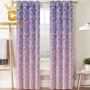 Louis Vuitton Monogram White Pattern Luxury Home Decor Window Curtain