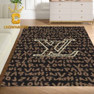 Louis Vuitton Pattern Big Logo Luxury Home Decor Area Rug Carpet Doormat