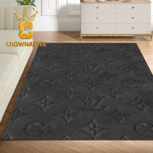 Louis Vuitton Pattern Grey Monogram Luxury Home Decor Area Rug Carpet Doormat