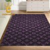 Louis Vuitton Pattern Monogram Black Luxury Decor Area Rug Carpet Doormat