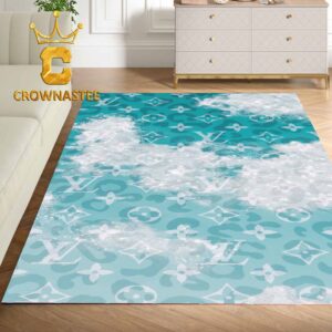 Louis Vuitton Pattern Monogram Blue Sky Luxury Home Decor Area Rug Carpet Doormat
