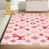 Louis Vuitton Pattern Monogram Red Luxury Home Decor Area Rug Carpet Doormat