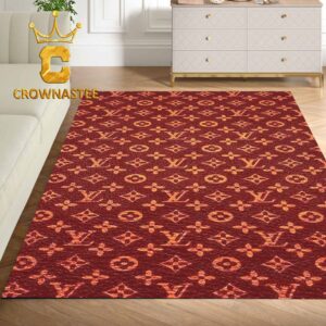 Louis Vuitton Pattern Monogram Red Luxury Home Decor Area Rug Carpet Doormat