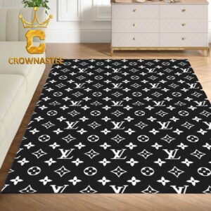 Louis Vuitton Pattern Navy Monogram Luxury Home Decor Area Rug Carpet Doormat