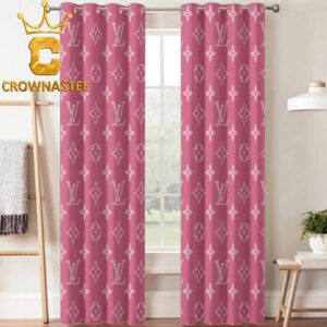 Louis Vuitton Pink Monogram Pattern Luxury Home Decor Window Curtain