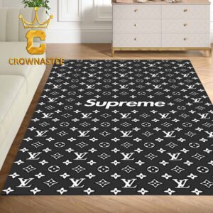 Louis Vuitton Supreme Big Logo Pattern Monogram Luxury Home Decor Area Rug Carpet Doormat