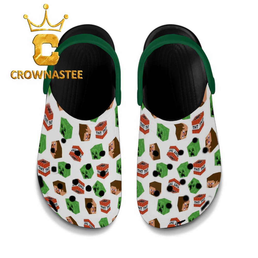 Minecraft Steve Creeper Tubbz Crocs Fleece Clogs Minecraft Steve Creeper Tubbz Crocs Fleece Clogs