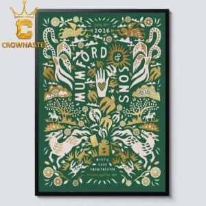 Mumford & Sons Mystic Lake Amphitheater in Shakopee 2026 Minneapolis MN Home Decor Poster Canvas