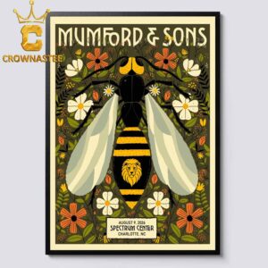 Mumford & Sons Spectrum Center 2026 Tour Charlotte NC August 9th Home Decor Poster Canvas