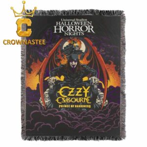 Ozzy Osbourne Halloween Horror Nights 2026 Prince Of Darkness Hooded Fleece Woven Blanket Tapestry