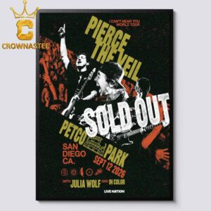 Pierce The Veil Petco Park 2026 San Diego CA September 12th Home Decor Poster Canvas