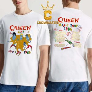 Queen Band A Kind of Magic Vintage 1986 Tour Dates Two Sided T-Shirt