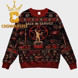 Rush Fifty Something Tour 2026 Back In Service Christmas Ugly Sweater