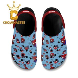 Spiderman Marvel Blue Red Pattern Crocs Clogs