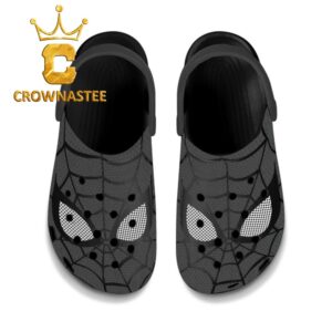 Spiderman Marvel Grey Black Crocs Clogs