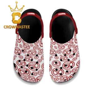 Spiderman Marvel Red White Pattern Crocs Clogs