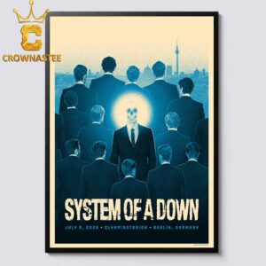 System Of A Down Olympiastadion 2026 Berlin DE July 8th Blue Version Home Decor Poster Canvas