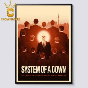 System Of A Down Olympiastadion 2026 Berlin DE July 8th Red Version Home Decor Poster Canvas