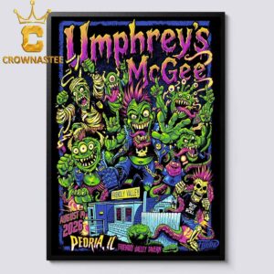 Umphrey’s McGee Friendly Valley Tavern 2026 Peoria Illinois August 19th Home Decor Poster Canvas