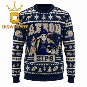 Akron Zips Jason Voorhees Christmas Ugly Sweater