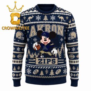 Akron Zips Mikey Mouse Disney Christmas Ugly Sweater