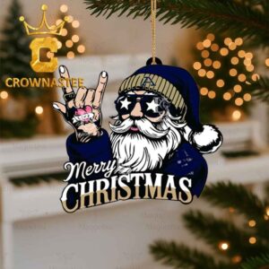 Akron Zips Rock Santa Claus Football Christmas Tree Decor Ornament
