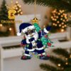 Akron Zips Santa Claus Face Christmas Ornament