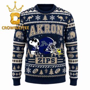 Akron Zips Snoopy Helmet Christmas Ugly Sweater