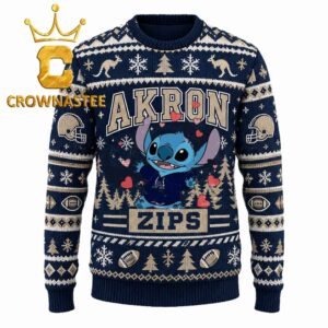 Akron Zips Stitch Jumping Christmas Ugly Sweater
