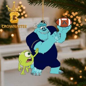 Akron Zips Sully And Mike Monsters Football Christmas Ornament