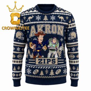 Akron Zips Woody And Buzz Lightyear Football Christmas Ugly Sweater