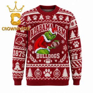 Alabama A&M Bulldogs Grich Stole Football Logo Christmas Ugly Sweater