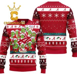 Alabama Crimson Tide 12 Grinch NCAA Xmas Ugly Christmas Sweatshirt