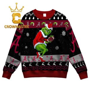 Alabama Crimson Tide Grinch Stole Football Logo Ugly Christmas Sweatshirt