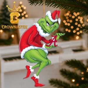 Alabama Crimson Tide Grinch Stole Logo Christmas Decor Ornament