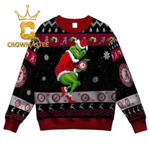 Alabama Crimson Tide Grinch Stole Logo Christmas Ugly Sweatshirt