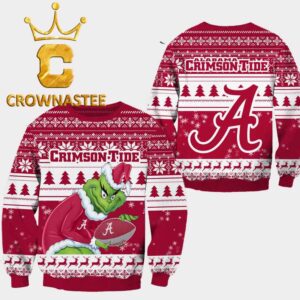 Alabama Crimson Tide Grinch Stole Logo Football NCAA Christmas Ugly Sweater