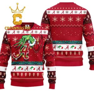 Alabama Crimson Tide Grinch Stole Logo Ugly Christmas Sweatshirt