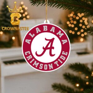 Alabama Crimson Tide Logo Circle Christmas Tree Decor Ornament