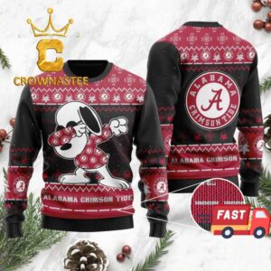 Alabama Crimson Tide Snoopy NCAA Footall Christmas Ugly SweatShirt