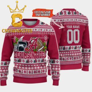 Alabama Crimson Tide Stole Helmet Football NCAA Christmas Ugly Sweater