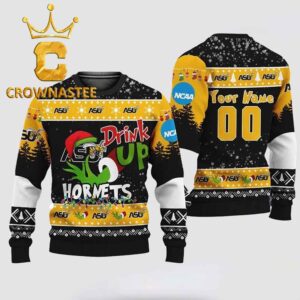 Alabama State Hornets Drink Up Grinch Christmas Ugly Sweatshirt