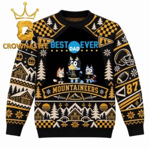 Appalachian State Mountaineers Best Dad Ever Christmas Ugly Sweater
