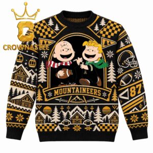 Appalachian State Mountaineers Charlie Brown And Linus Christmas Ugly Sweater