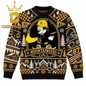 Appalachian State Mountaineers Cool Mickey Mouse Christmas Ugly Sweater