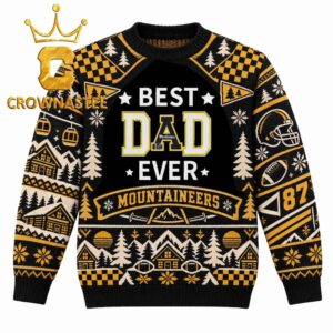 Appalachian State Mountaineers Father Day Best Dad Ever Christmas Ugly Sweater
