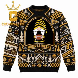 Appalachian State Mountaineers Gnome Football Christmas Ugly Sweater