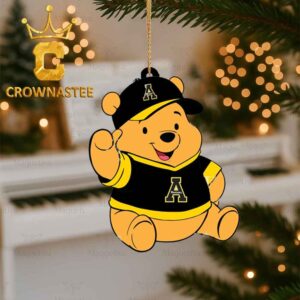 Appalachian State Mountaineers Pooh Bear Christmas Tree Decor Ornament