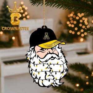 Appalachian State Mountaineers Santa Claus Face Christmas Ornament