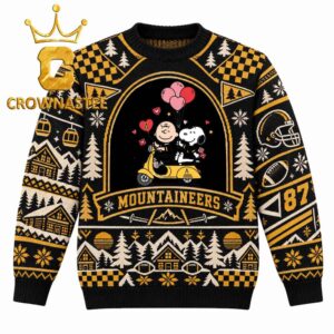 Appalachian State Mountaineers Snoopy And Charlie Brown Christmas Ugly Sweater